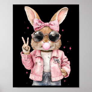 Poster Coquette Coelhinho Bonito Coelho Fazendo Bolha Div