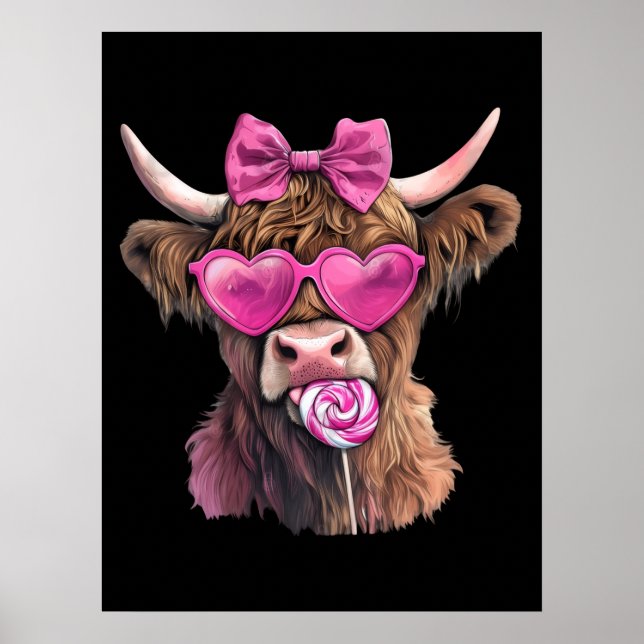 Poster Coquette Highland Cow Bubblegum 2025 (Frente)