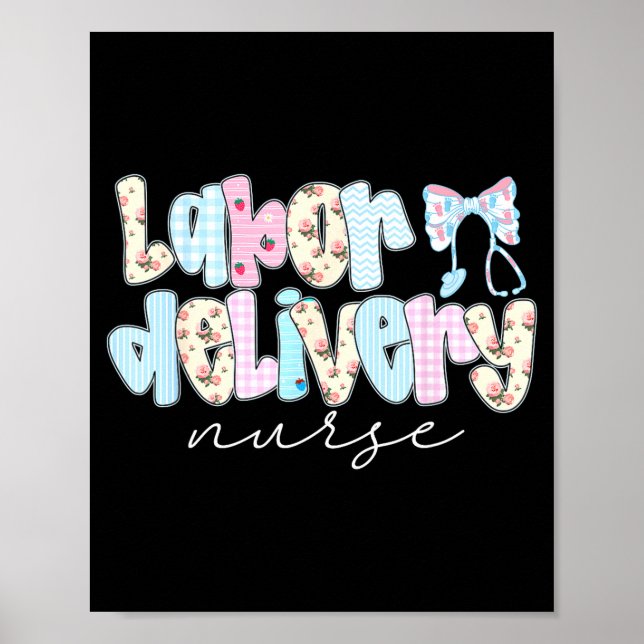 Poster Coquette Labor And Delivery Nurse Crewneck, Bow St (Frente)