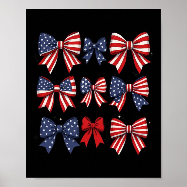 Poster Coquette Red White E Blue Patriotic Arcos Retro J (Frente)