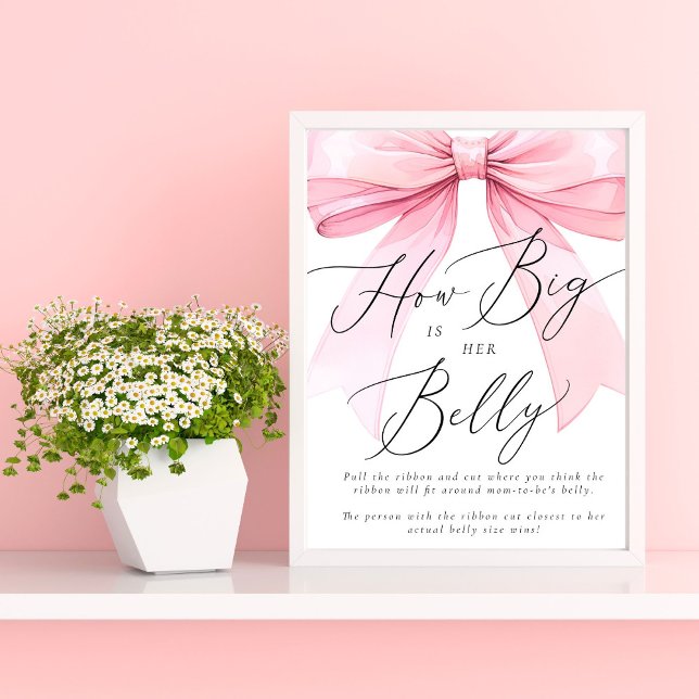 Poster Coquette rosa Quão Grande é o seu Belly Game (Criador carregado)