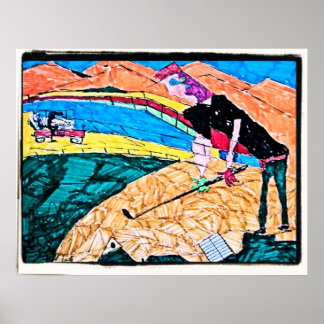 Poster cor abstrato golf