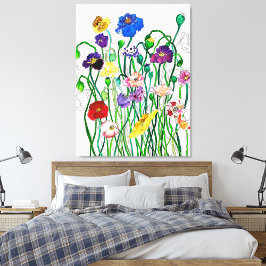 Póster Cor Brilhante, Vidro Selvagem Aquarela Floral