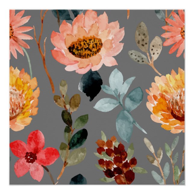 Póster Cor da Água Flor Corante (Frente)