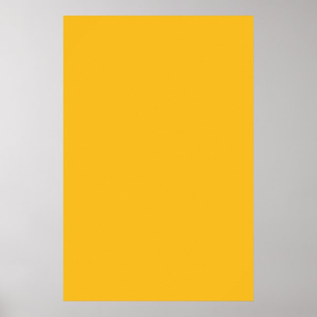 Póster Cor da Tendência Sólida Amarela de Mel (Frente)