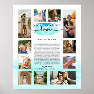 Poster cor d'água azul e lacrimejante 40 razões pelas qua