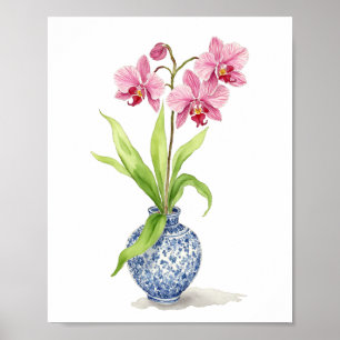 Poster Cor d'água da Orquídea Rosa