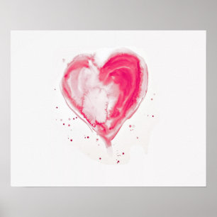 Póster Cor d'água do Coração Rosa