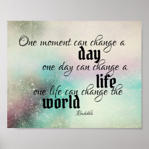 Poster cor d'água do texto de citação buda inspiradora