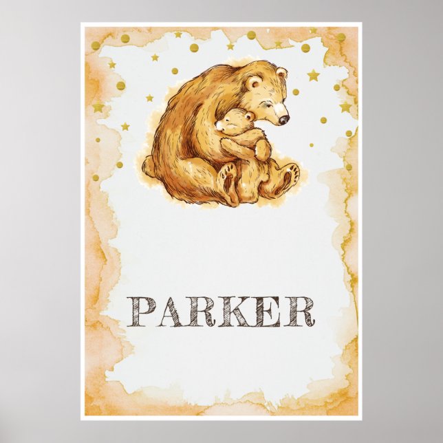 Poster Cor d'água do Urso Personalizado (Frente)