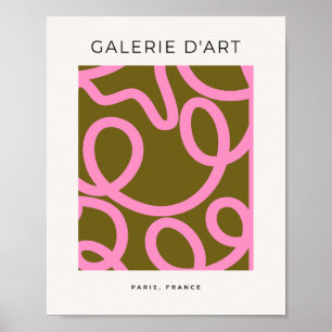 Poster Cor-De-abstrato, Rosa E Verde-Olival