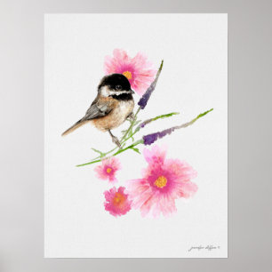 Poster Cor de Água Chickadee Black Capped