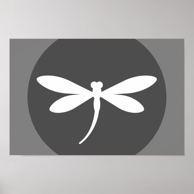 Póster Cor de Dragonfly personalizável com Design de Cinz (Frente)