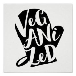 Póster Cor de Fundo Personalizada do Vegan Veganizada