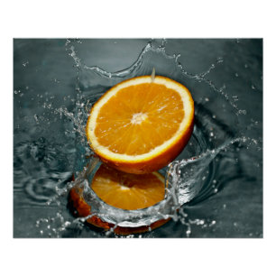 Póster Cor de laranja positiva suculenta para o humor vit