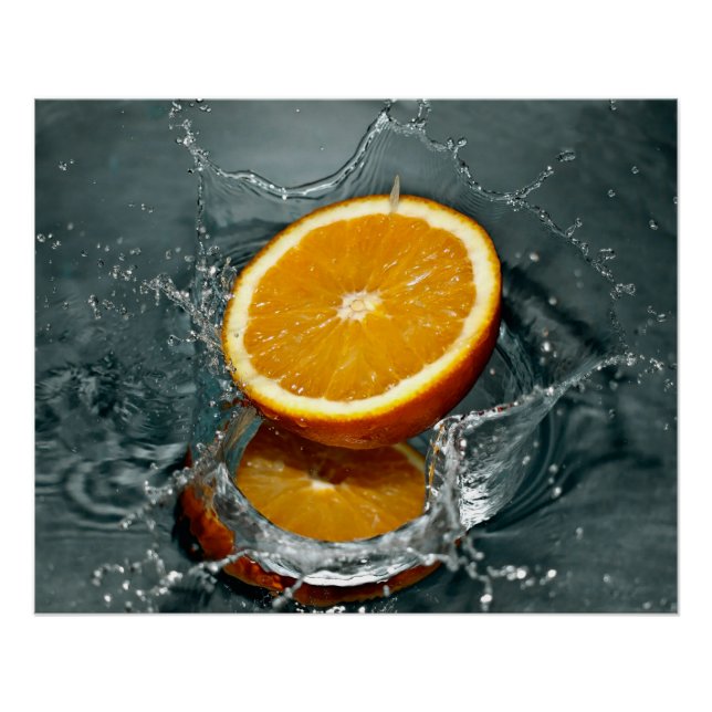 Póster Cor de laranja positiva suculenta para o humor vit (Frente)