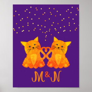Poster Cor de laranja roxa Casal 2 Monograma