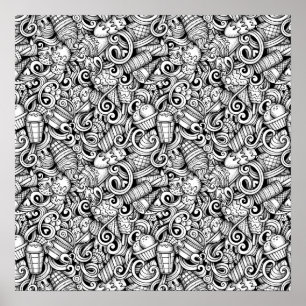 Póster Cor-de-Poster Sorvete