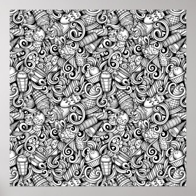 Póster Cor-de-Poster Sorvete (Frente)