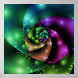 Poster cor-de-rosa cósmico do Fractal