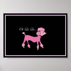 Poster cor-de-rosa da caniche