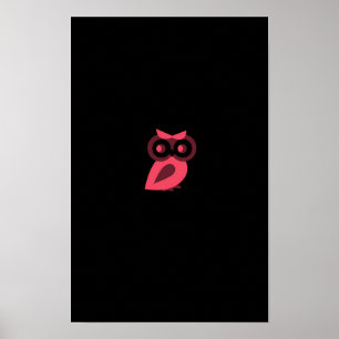 Poster cor-de-rosa da coruja