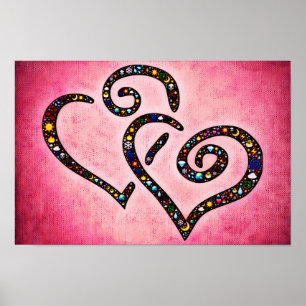 Poster cor-de-rosa do coração