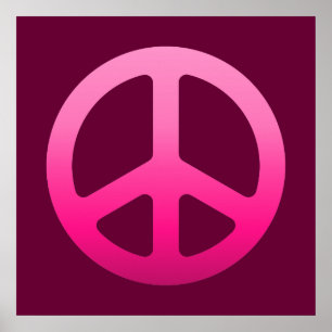 Poster cor-de-rosa do sinal de paz