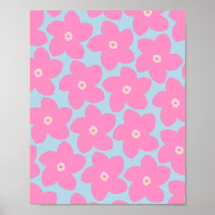 Poster Cor-De-Rosa E Azul