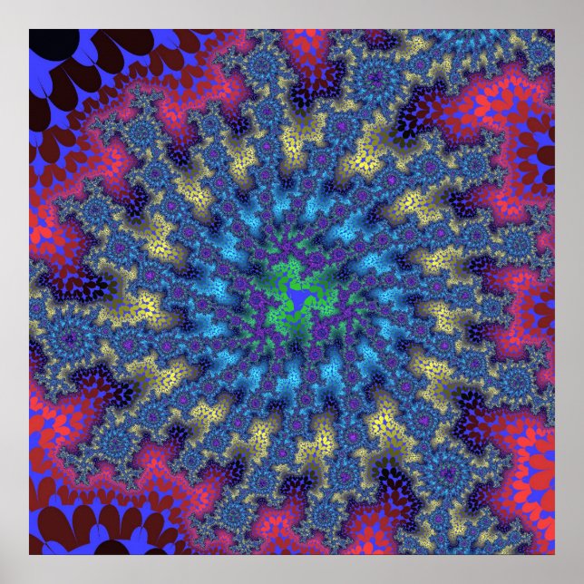 Poster Cor-de-rosa e azul claro (Frente)