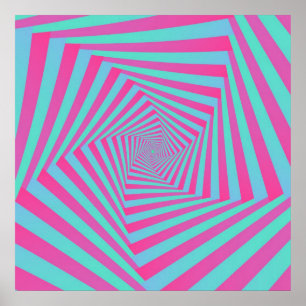 Poster cor-de-rosa e azul da espiral do Pentágono