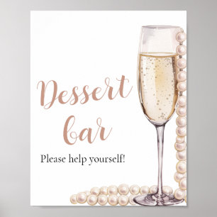 Poster Cor-de-rosa elegante e sinal de Bar de deserto do