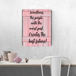 Poster cor-de-rosa impressão dizendo melhor futuro