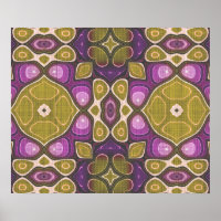 Cor-de-rosa Ochre Oliva Verde Ornamentado Arte Mot