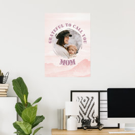 Poster cor-de-rosa personalizado para a mãe