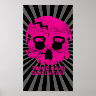 Poster cor-de-rosa rápido de Kettlebell do ato de