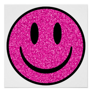 Póster Cor-de-rosa - Sorriso brilhante
