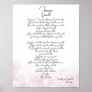 Poster cor-de-rosa suave e amada para sempre