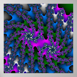 Póster Cor-de-rosa, verde e azul