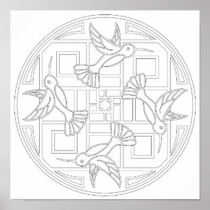Póster Cor do colibri dos OrnaMENTALs #0021 seus próprio