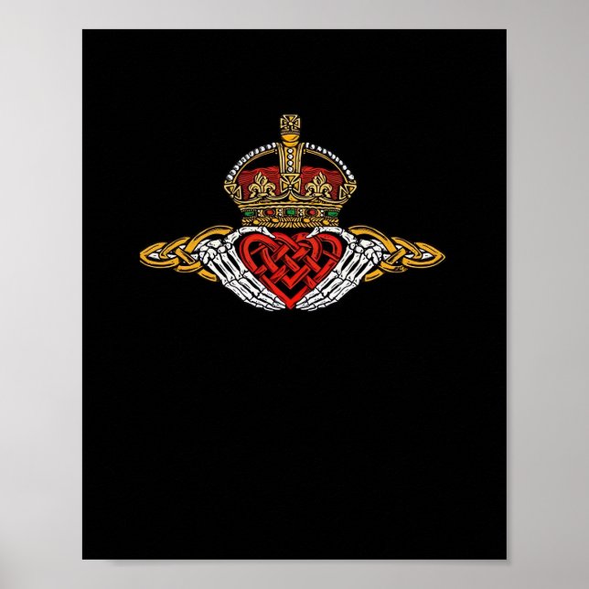 Poster Cor do Skeleton Claddagh (Frente)