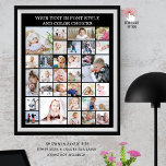 Poster Cor e texto personalizados de colagem de fotos sim<br><div class="desc">Crie o seu próprio impressão de poster de colagem personalizada de fotos a cores personalizadas utilizando este modelo fácil de carregar com 30 imagens numa variedade de formas e tamanhos para acomodar várias fotos e o seu texto na sua escolha de estilos de fonte e cores na sua escolha de...</div>