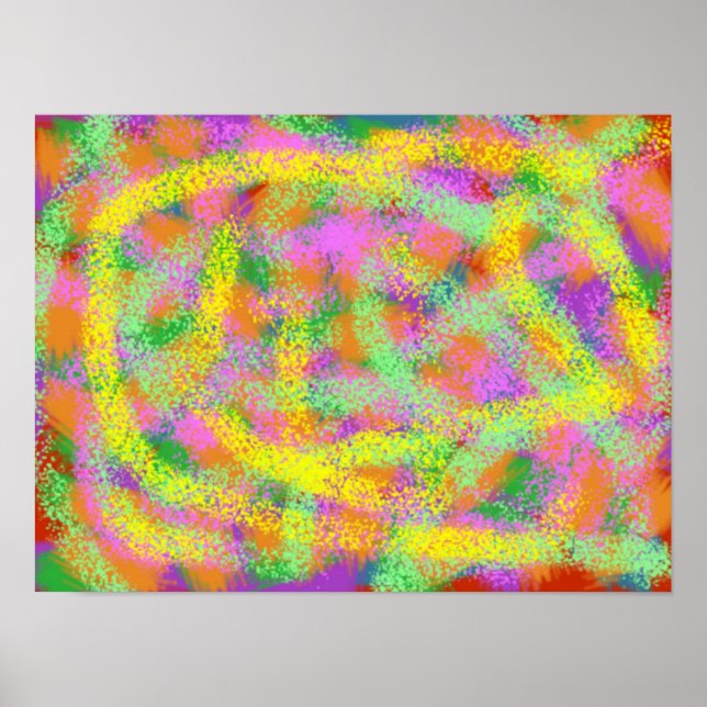 Poster Cor em todo lugar Abstrato Arte Digital (Frente)