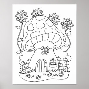 Póster Cor feericamente da casa do Toadstool seus