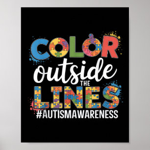 Poster Cor Fora Das Linhas Autismo Professor De Consciênc