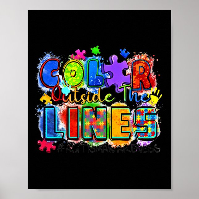 Poster Cor Fora das Linhas Dia Mundial da Consciência do  (Frente)