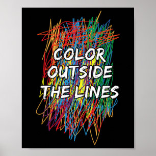 Poster Cor Fora Das Linhas Sensibilização Autismo Para Me