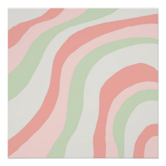 Póster Cor ondulada de terra Minimalista Primavera Verão