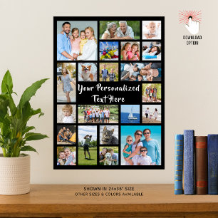 Poster Cor Personalizada da Colagem de Fotografias Modern