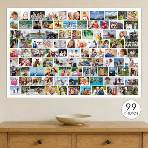 Poster Cor Personalizada da Colagem de Fotos 99 Simples